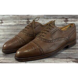 Elegant Brown Leather Men's Oxford Brogue Shoes
